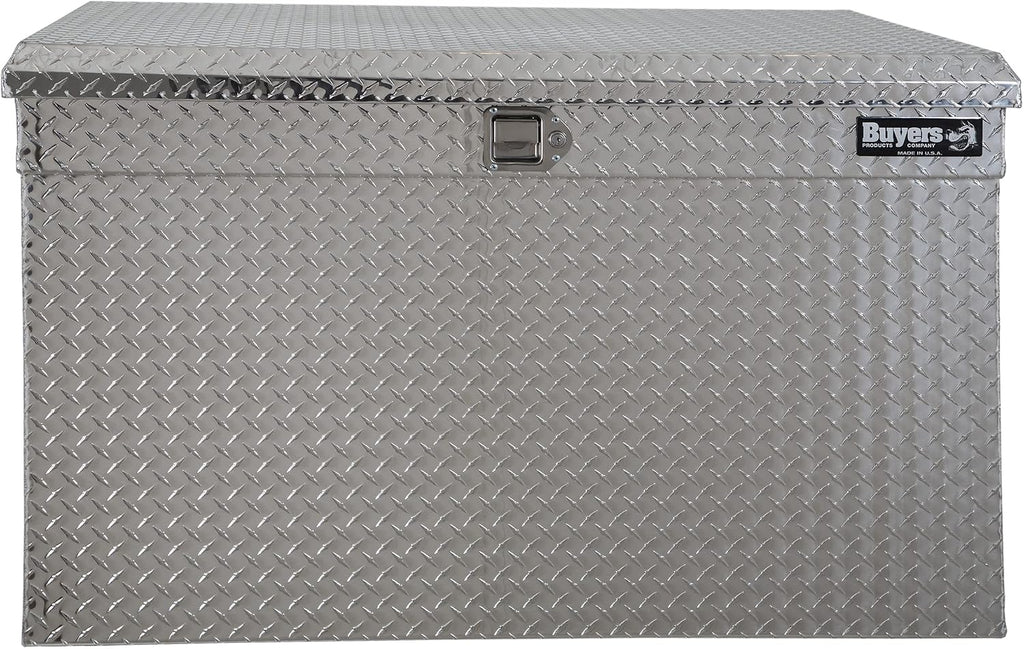 Buyers Products 1712110 Aluminum Diamond Tread All Purpose Chest Tool Box, 24 x 48 x 24 Inch, Made in the USA, Jumbo Toolbox For Work Site Storage & Organization, Durable Contractor Job Box