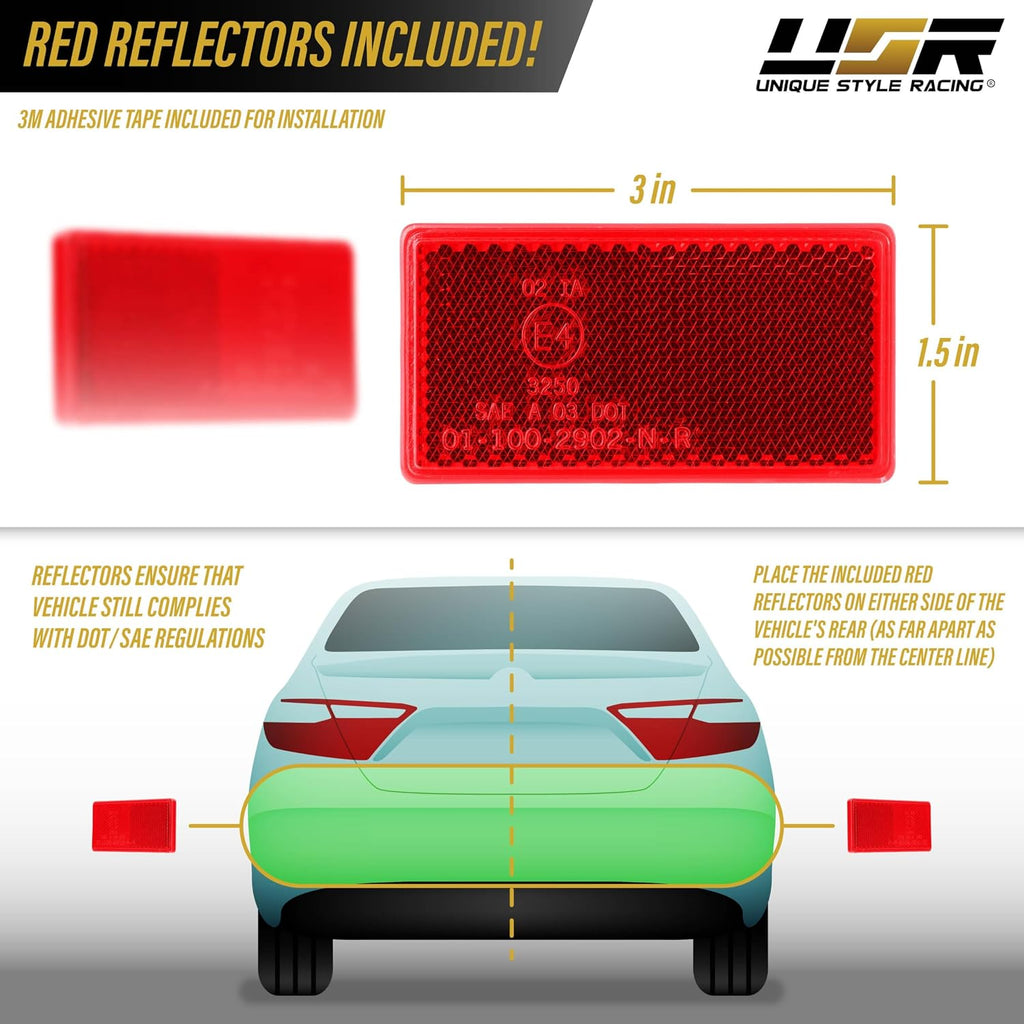 USR 09-14 TL Tail Light – CLEAR Tail Lamps w/ x6 LED Bulb Upgrade (Left + Right) Pair - Compatible with 2009-2014 Acura TL UA8/UA9 All Models like Base & SH-AWD (ALL CLEAR TAIL LIGHTS w/ x6 LED BULBS)
