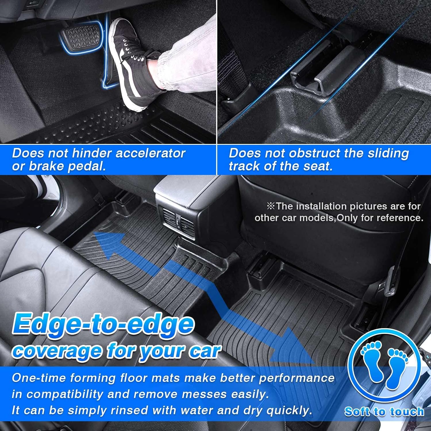 Cartist Floor Mats Compatible with Kia EV9 (Only Fit 7 Seats) 2024 2025 2026 ev9 Accessories All Weather Floor Mat Heavy Duty TPE Odorless Carpet Protection