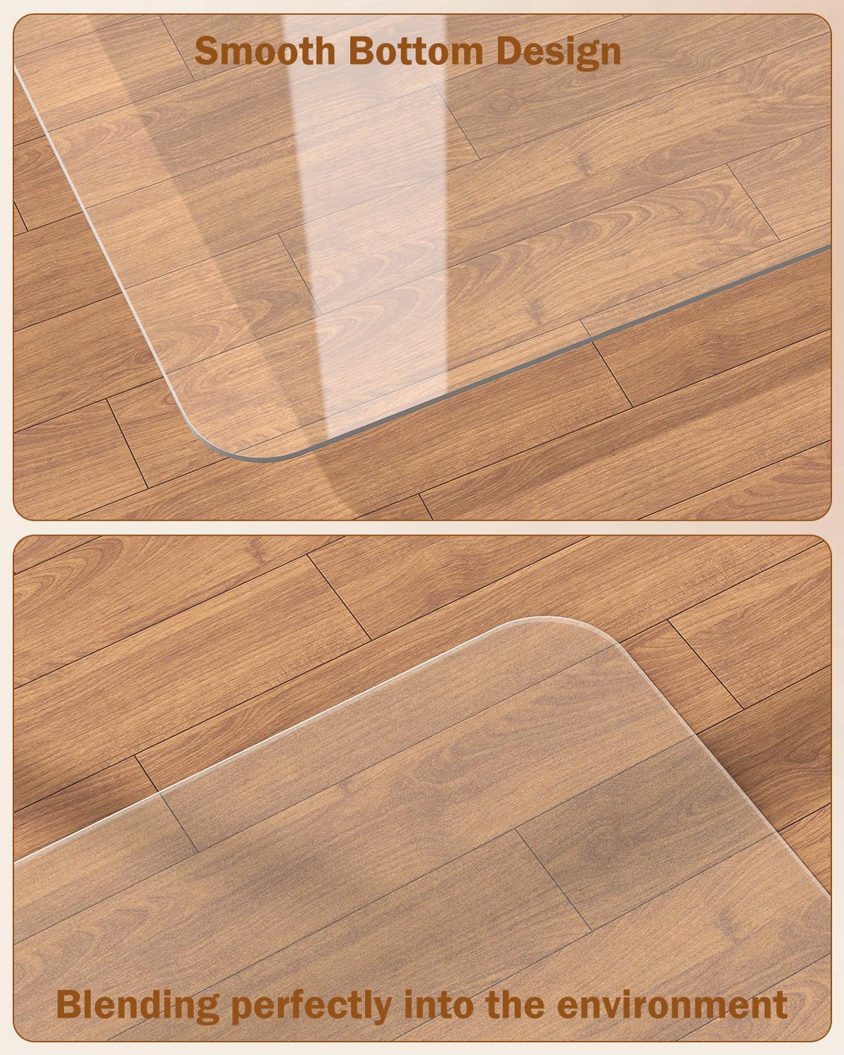 Blvornl 3 Pack Frosted Clear Chair Mat for Hardwood Floor, 45'*53' Hard Material Office Chair Mat, Memory Plastic Computer Chair Pad for Rolling Chairs, Desk Floor Rug for Office and Home
