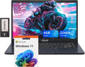 ASUS 14' FHD Ultra-Light Laptop, Intel Pentium N6000, 4GB RAM, 224GB Storage (64GB eMMC+160GB Docking Station Set), UHD Graphics, AI-Powered, Copilot Ready, Long Battery Life, Windows 11, Black