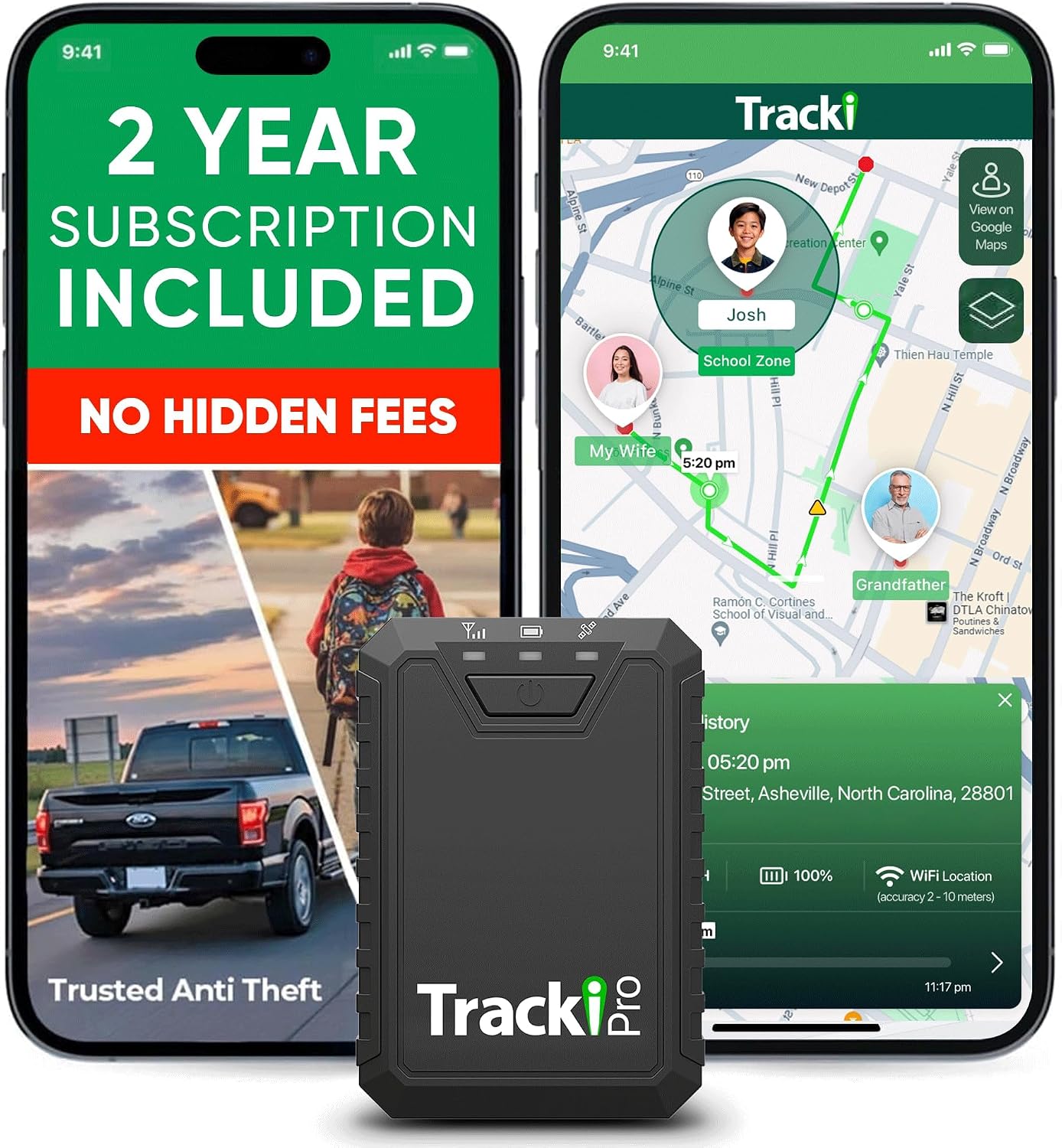 Tracki Pro GPS Tracker for Vehicles, Subscription Required, Cancel Anytime – Track Cars & Assets for Months – Hidden GPS Tracker for Car (Tracker + 2Y Subs.)