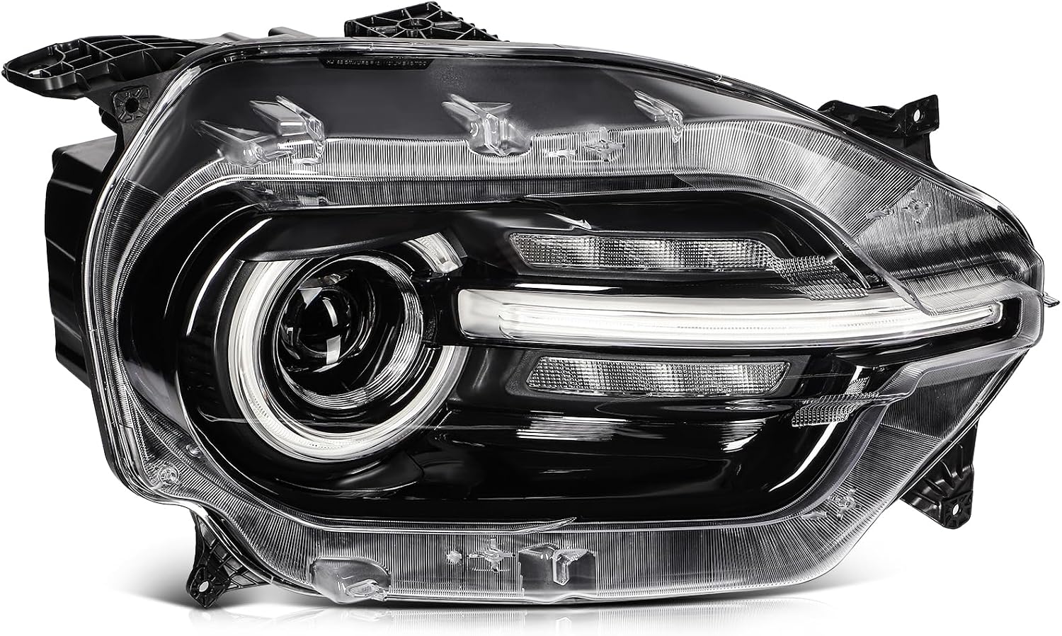Headlight Assembly Fit 2021-2024 for Bronco Sport Driver & Passenger Side Headlight Black Housing Clear Reflector M1PZ13008H