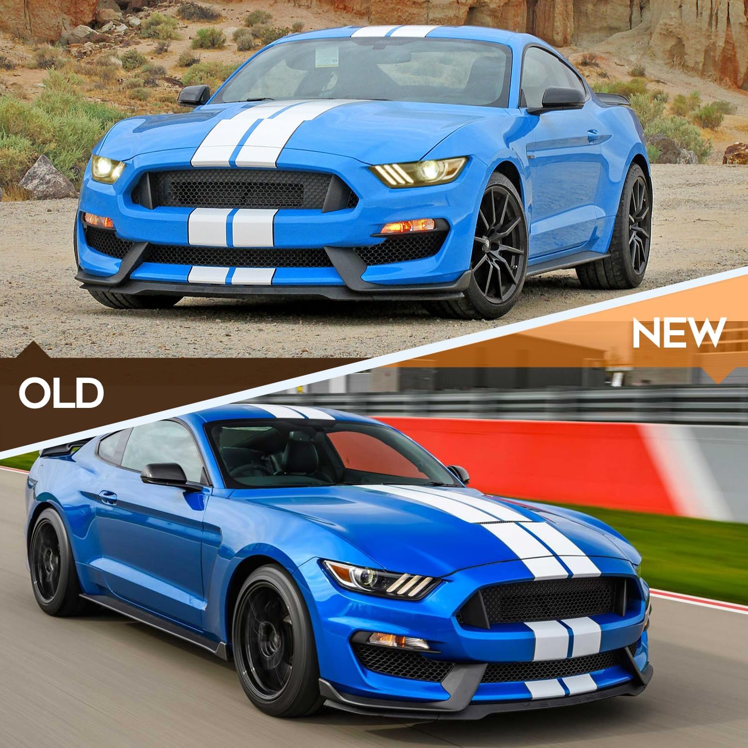 Headlight Fit 2015-2020 for Mustang Black Housing Amber Reflector Right Headlight Assembly FR3Z13008K