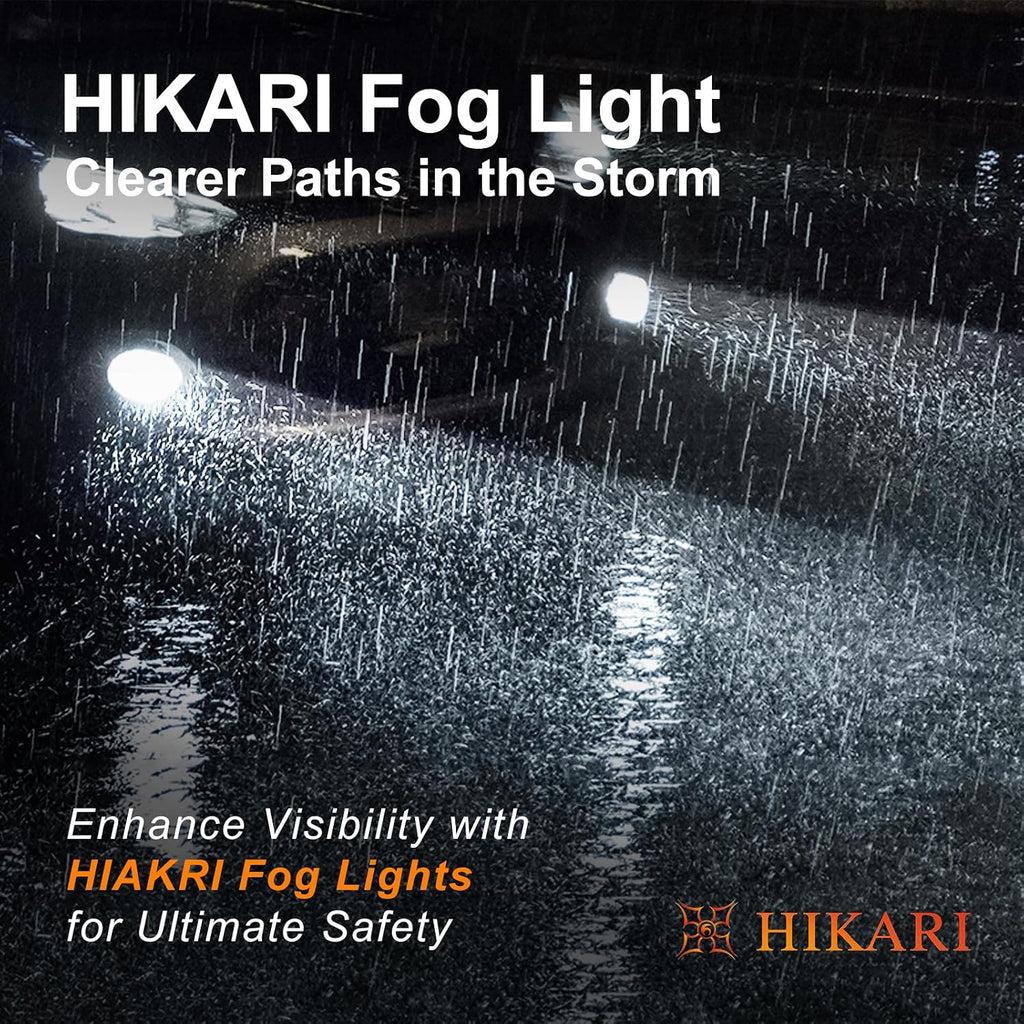 HIKARI WINGS H1 Fog Light, 80000LM Pure White 6000K LED Bulbs, Plug & Play IP68 Waterproof Pack of 2