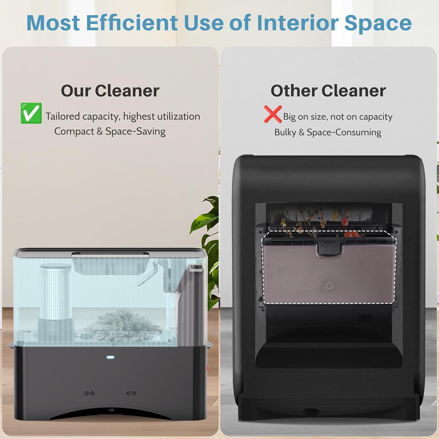 Keenhot Touchless Vacuum Automatic Dustpan, Hair Vacuum for Salons Pet Hair Food Dirt Home Kitchen, Compact and Space-Saving, Electric Dustpan Vacuum Cleaner,20000Pa Strong Suction