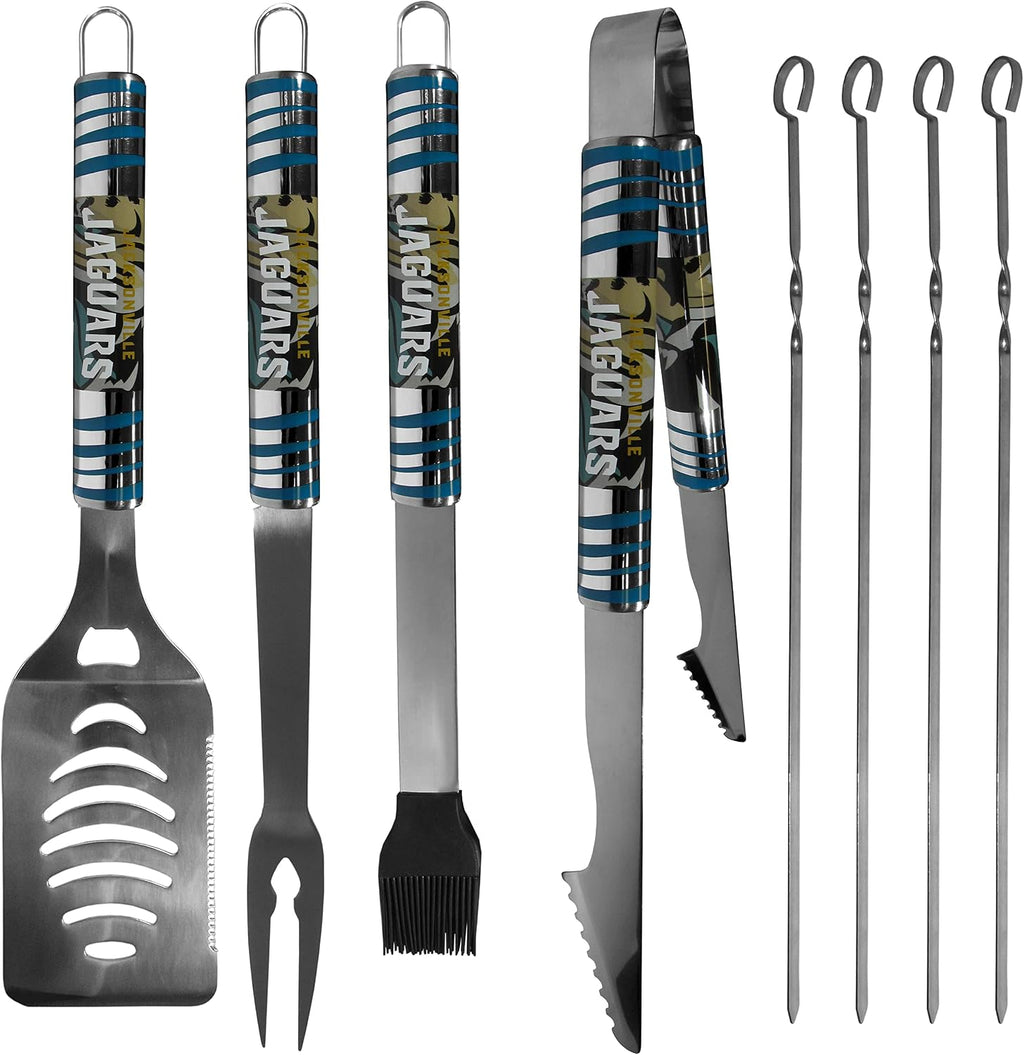 NFL Siskiyou Sports Fan Shop Jacksonville Jaguars Steel Tailgater BBQ Set w/Case 8 piece Gray