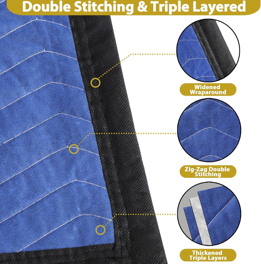 ZENY Moving Blankets 12 Pack, Heavy Duty 35 lb/dz, Quilted Furniture Pads Large 80x72 Inches for Moving and Storage (24, Blue)