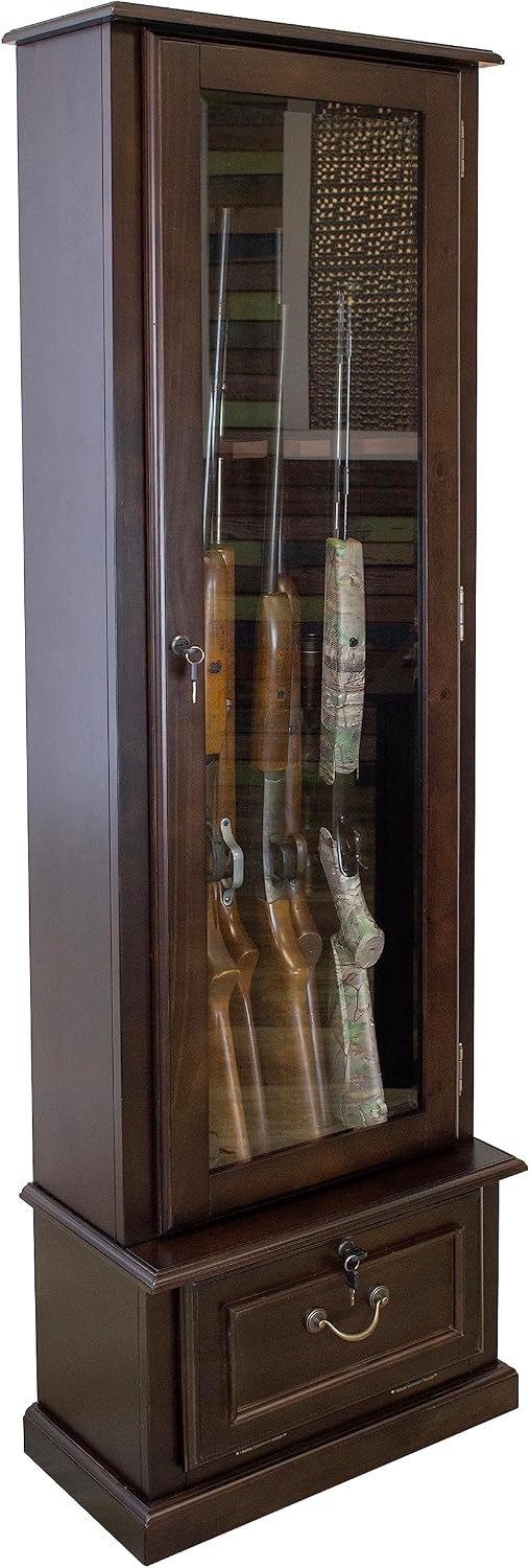 American Furniture Classics Model 650 8 Gun Cabinet with Locking Glass Door