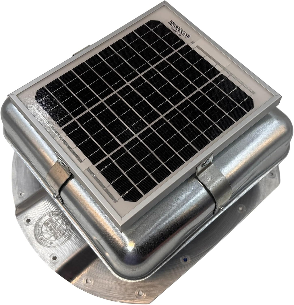 Solar Blaster Solar Mega RoofBlaster for 3.5' ribbed Conex Shipping Container Vent (Galvanized) | Solar Roof Vent Fan for Shipping Container Shipping Container Accessories Storage Container Vent