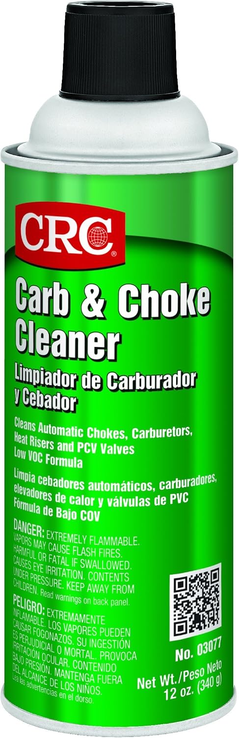 CRC Carb & Choke Cleaner 03077 – 12 Wt. Oz. Aerosol, High-Performance Cleaner (Pack of 12)