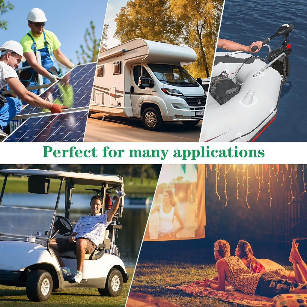 12V 200Ah LiFePO4 Lithium Battery, Built-in 150A BMS, Max. 1920W Power Output, Perfect for RV, Solar, Marine, Camping, Off-Grid, Home Energy Storage