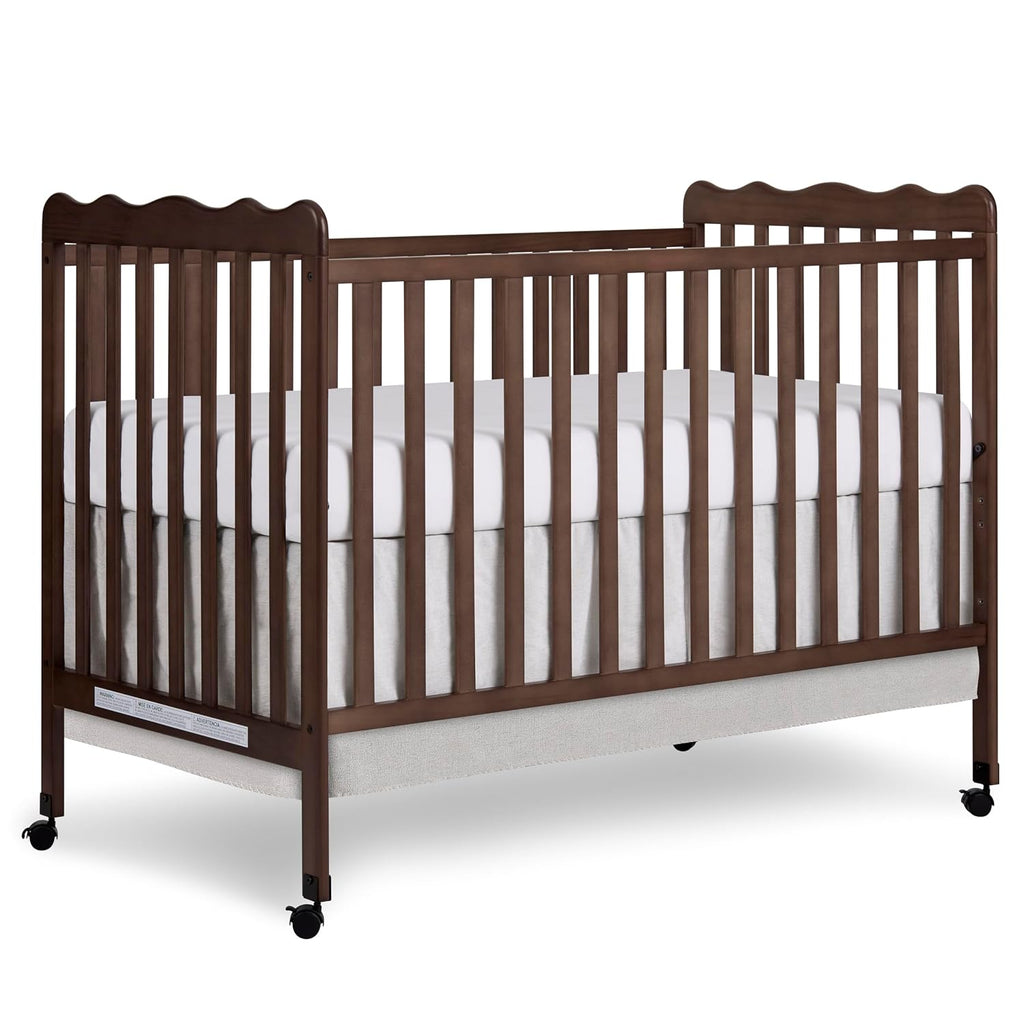 Dream On Me Carson Classic 3-in-1 Convertible Full-Size Baby Crib in Smokey Oak, GreenGuard Gold & BSA, 4 Mattress Heights, Converts to Day & Toddler Bed, Locking Wheels, Classic Nursery Design