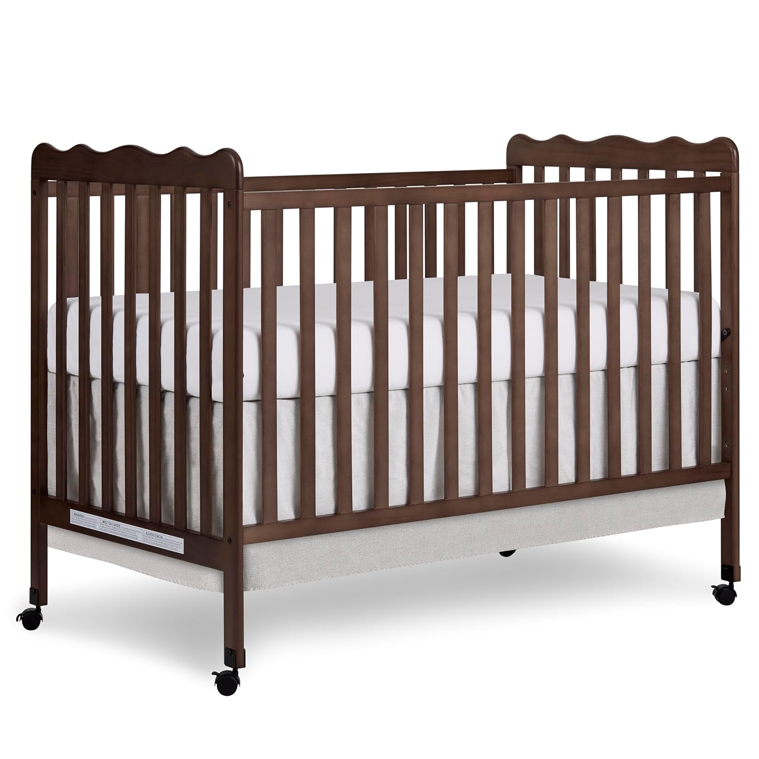 Dream On Me Carson Classic 3-in-1 Convertible Full-Size Baby Crib in Smokey Oak, GreenGuard Gold & BSA, 4 Mattress Heights, Converts to Day & Toddler Bed, Locking Wheels, Classic Nursery Design