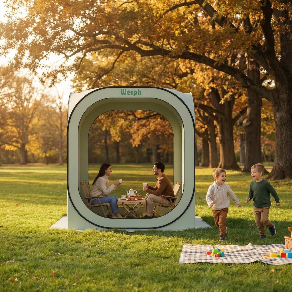 Werph 6x6 Pop Up Screen Tent, Mosquito Net Gazebo, UV Resistant Roof Waterproof Screen Canopy, Quick Setup Outdoor Shelter for Backyard, Patio, Garden, Picnic, Camping and Events, Green