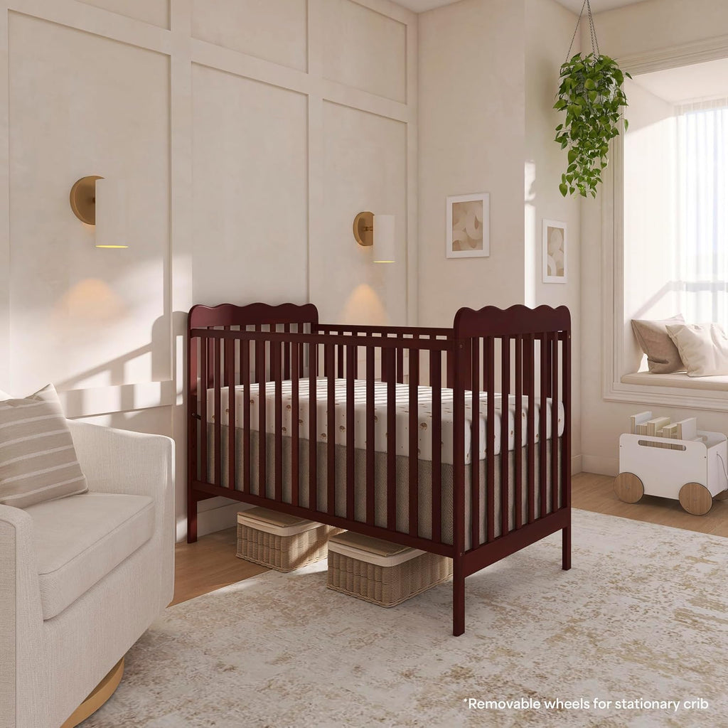Dream On Me Carson Classic 3-in-1 Convertible Full-Size Baby Crib in Espresso, GreenGuard Gold & BSA, 4 Mattress Heights, Converts to Day & Toddler Bed, Locking Wheels, Classic Nursery Design