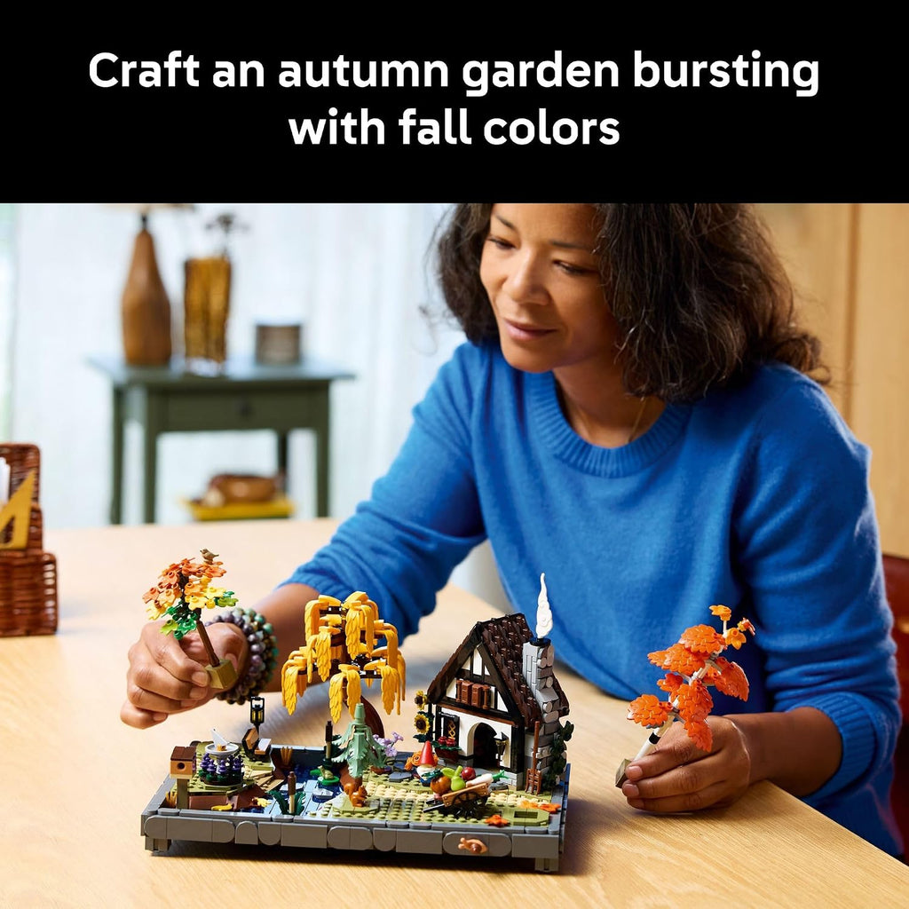 LEGO Icons Autumn Cottage Garden Building Set for Adults, Ages 18+ - Whimsical Room Decor for Office, Bedroom, or Book Shelf - Building Blocks for Crafting Fans - Gift Idea for Birthdays - 11372