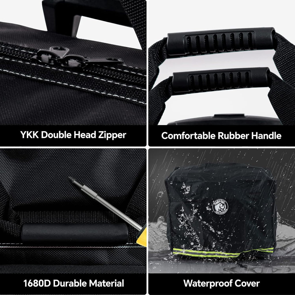 MARUTAI 18'' Rolling Tool Bag, Waterproof Tool Bag with Wheels, Portable Storage Organizer Rolling Tool Tote, fits in all cars/trucks/vans/motorcycles