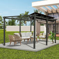 Domi 11x16FT Outdoor Pergola Canopy with Retractable Sun Shade, Weather-Resistant Aluminum Frame for Patio, Backyard, Deck, Garden, BBQ, and Gatherings