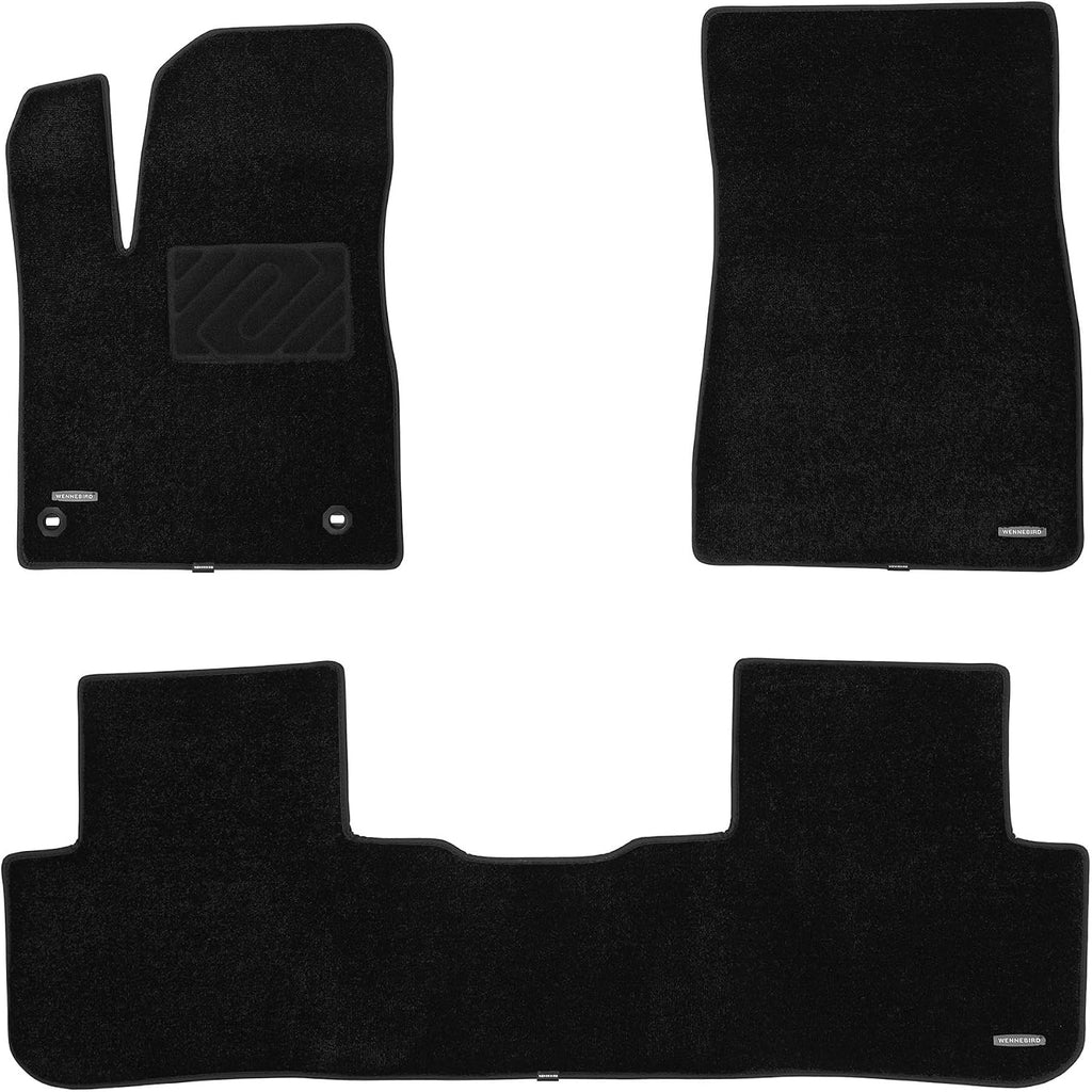 WENNEBIRD Superior Carpet Floor Mats for 2014-2019 Toyota Highlander 5 Seats, 0.5-Inch Ultra-Thick, Noise-Reducing, All-Weather Waterproof Anti-Slip – 3-Pc Set