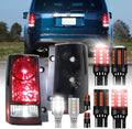 USR 09-15 Pilot JDM Style Tail Light – WITH 8 LED Bulbs Upgrade - Tail Lamps Set (Left + Right) - Compatible with 2009-2015 Honda Pilot SUV All Models (CLEAR LENS WITH BLACK HOUSING w/LED BULBS)