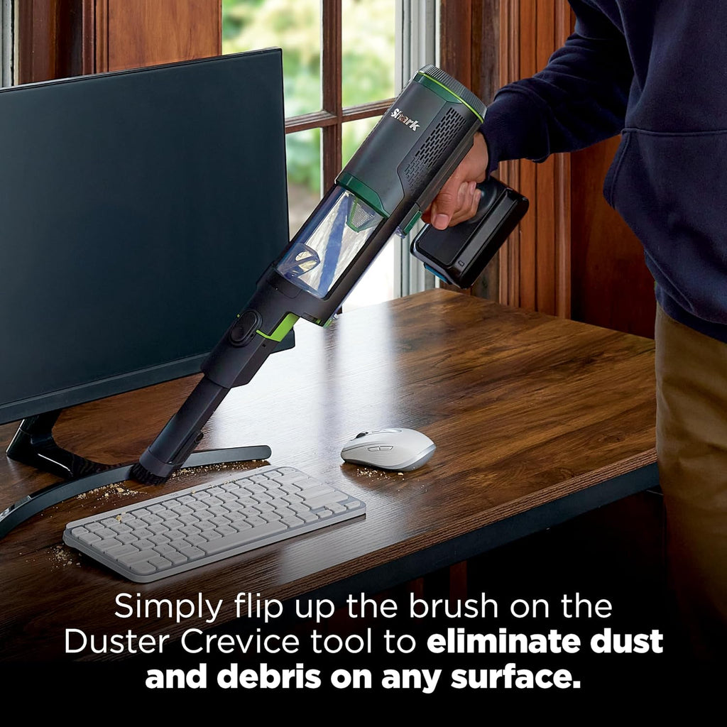 Shark PowerBoost Cordless 2-in-1 Car/Home Handheld PowerVac, Powerful Suction, 40 Minute Runtime, Portable, 3 Cleaning Modes, LED Screen, Furfins Tool, Duster Crevice Tool, Charcoal, BH102