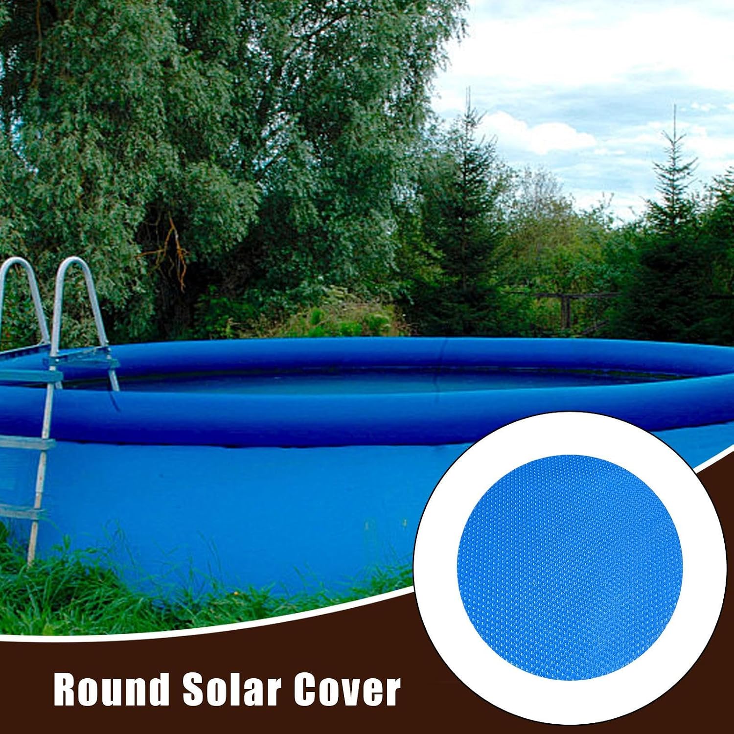 Round Solar Pool Cover 6ft 8ft 10ft 12ft 15ft Solar Blanket for Inground and Aboves Ground Pools, Bubble Thermal Blanket, Pool Accessories
