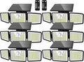 daphino 2500LM Solar Lights Outdoor with Motion Sensor,3 Head 270° Wide Angle Street Area Lights,IP65 Waterproof Security Lighting with 3 Modes(Remote,6 Pcs)