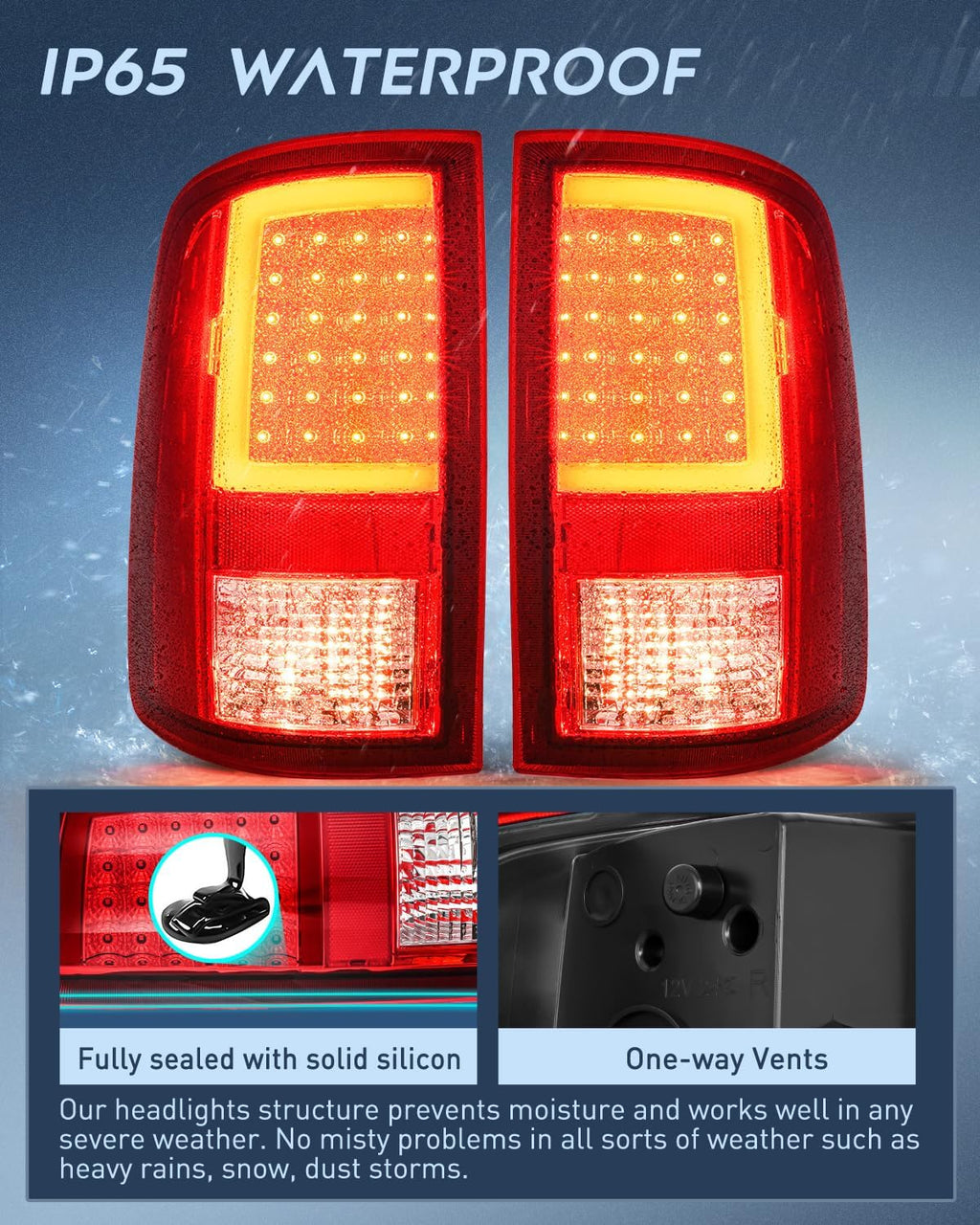 Nilight Taillight Assembly Compatible with 2009 2010 2011 2012 2013 2014 2015 2016 2017 2018 Dodge Ram 1500 2010-2018 Ram 2500 3500 Incandescent Type Upgrade LED Tube Tail Lights Rear Brake Lamps