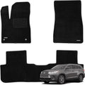 WENNEBIRD Superior Carpet Floor Mats for 2014-2019 Toyota Highlander 5 Seats, 0.5-Inch Ultra-Thick, Noise-Reducing, All-Weather Waterproof Anti-Slip – 3-Pc Set