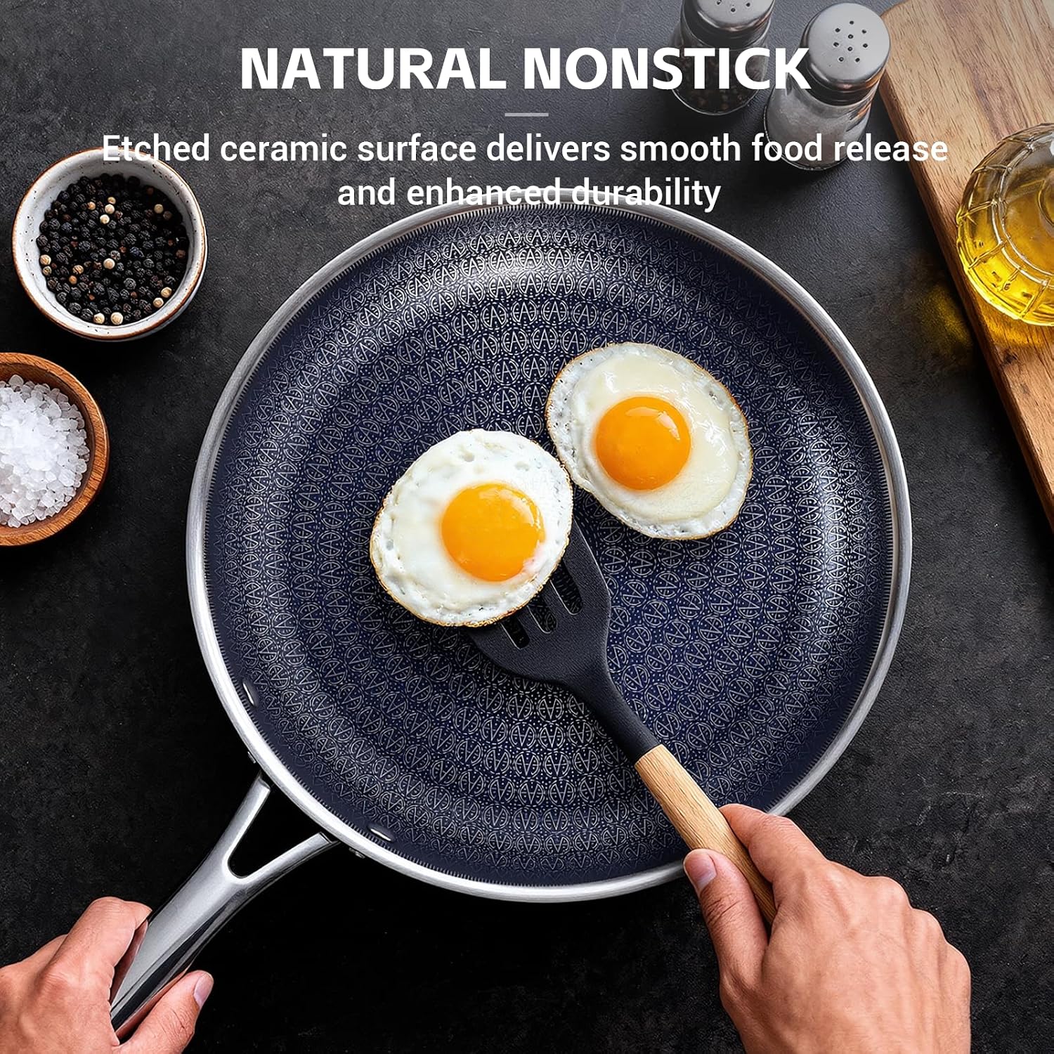 Ammeloo 3-Piece Hybrid Tri-Ply Stainless Steel Frying Pan Set & 22-Piece Baking Pans Set