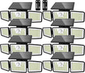 daphino 2500LM Solar Lights Outdoor with Motion Sensor,3 Head 270° Wide Angle Street Area Lights,IP65 Waterproof Security Lighting with 3 Modes(Remote,8 Pcs)