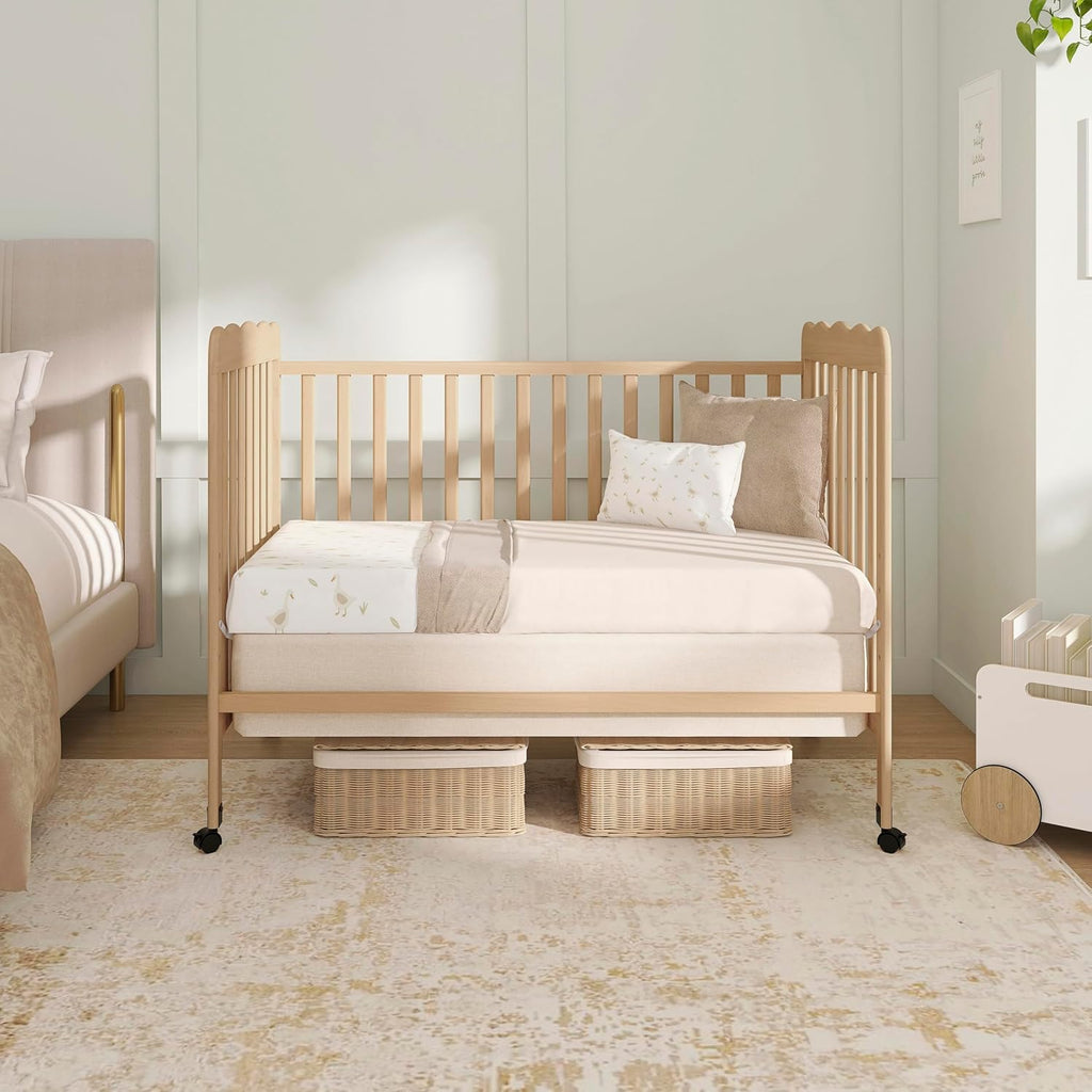 Dream On Me Carson Classic 3-in-1 Convertible Full-Size Baby Crib in Barnwood Natural, GreenGuard Gold & BSA, 4 Mattress Heights, Converts to Day & Toddler Bed, Locking Wheels, Classic Nursery Design