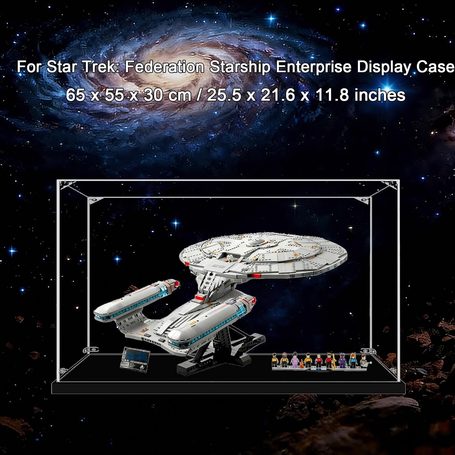 Acrylic Display Case for Lego 10356 Star Trek: The Enterprise, Dustproof Box, Storage Box, Transparent Box, Display Box Compatible with 10356 (Box Only) (Transparent 3mm)
