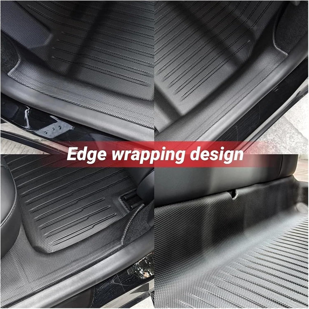 TPE Floor Mat Compatible with Tesla Model 3 2024 with Door Sill Protector Trunk Mats with Front Rear Cargo Liner Compatible with Model 3 Highland(SNFM-8PCS)