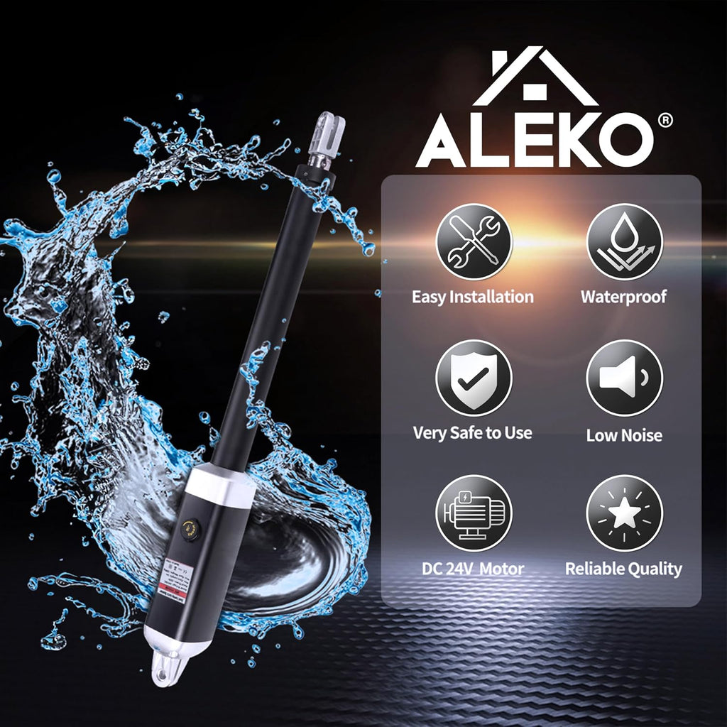 ALEKO Swing Gate Opener | Solar Power Automatic Driveway Gates Operator | Gate up to 10 Ft Long 450 Pounds | ETL Listed Opener | GG450 | (450 ETL Listed, Solar 60W Accessory Kit)
