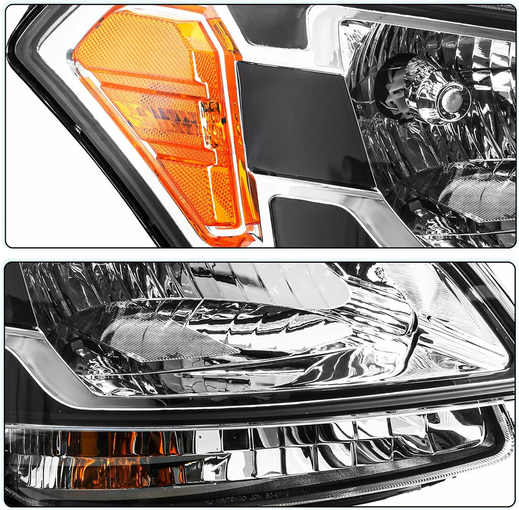 TUSDAR Halogen Headlight Assembly Replacement Fit for 2010 2011 Kia Soul Clear Headlights Right Passenger Side w/Bulbs