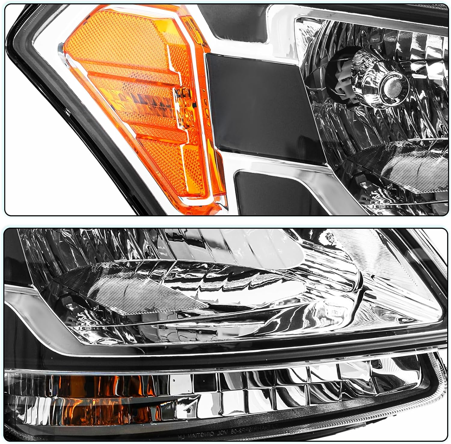 TUSDAR Halogen Headlight Assembly Replacement Fit for 2010 2011 Kia Soul Clear Headlights Right Passenger Side w/Bulbs