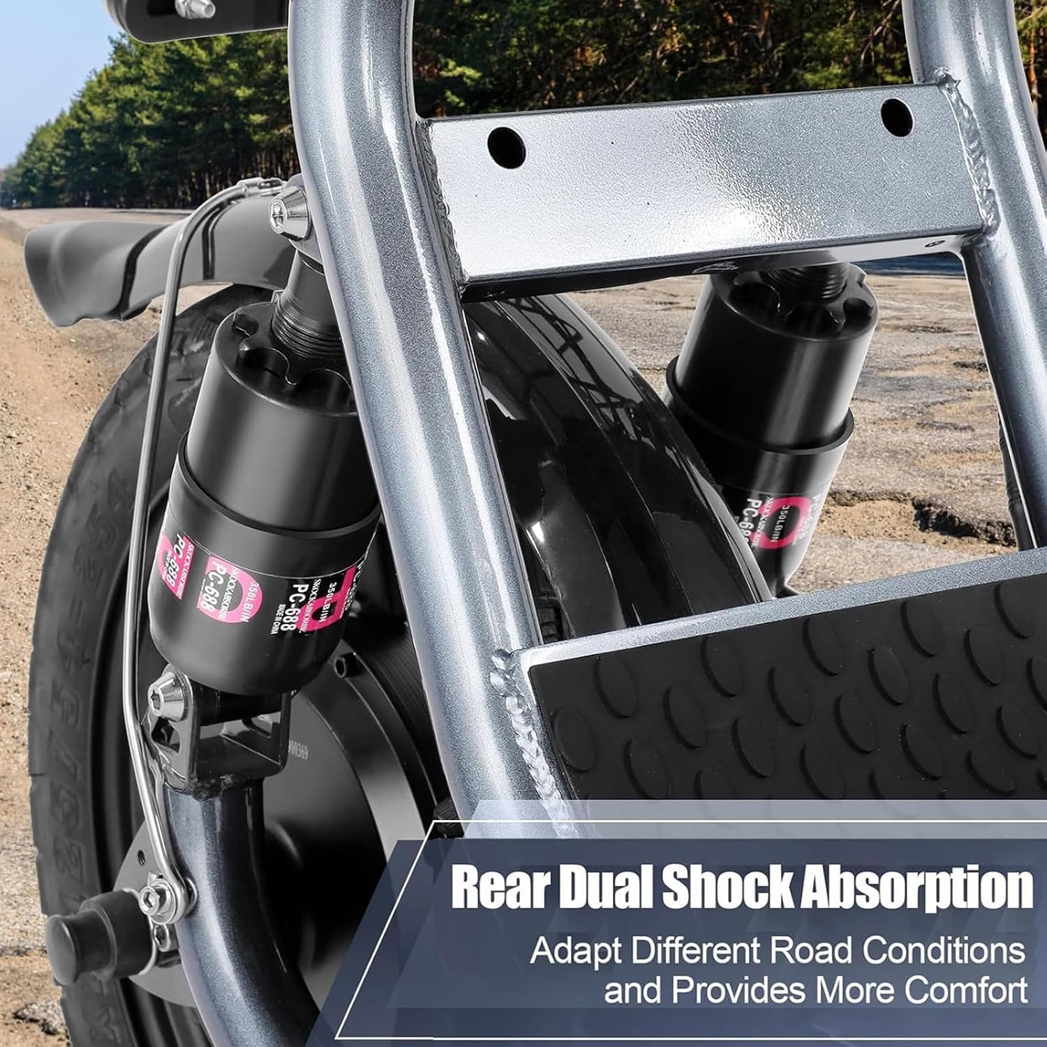Caroma Peak 800W/1200W Electric Scooter with Seat, Max 20/30Miles&20MPH, 14' Tires Foldable Adult Electric Scooter with Basket for Pets & Cargo, Dual Shock Absorbing EScooter for Commuting