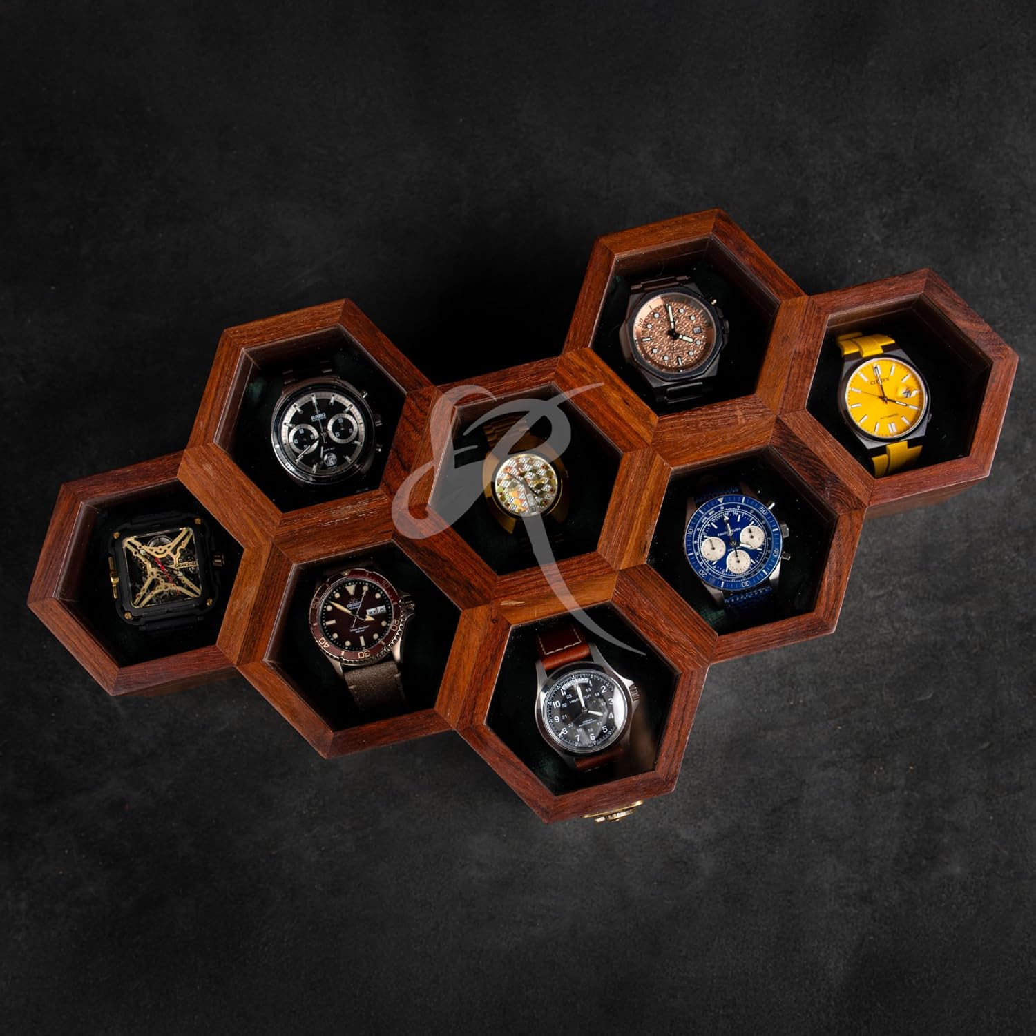 Royal Craft Expertise Handcrafted Wooden Watch Box for Men & Women – Vintage Honeycomb Display Case in Indian Rosewood | Includes Velvet Pillows – Luxury Gift for Him – Built to Last