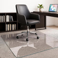 JAMBALAY 55″×46″ Tempered Glass Chair Mat, Heavy Duty Glass Office Floor Mat for Carpets and Wooden Floor, with 12 Anti-Slip Pads, Polished Edges and Round Corners, Easy Roll On, Thick 0.2″