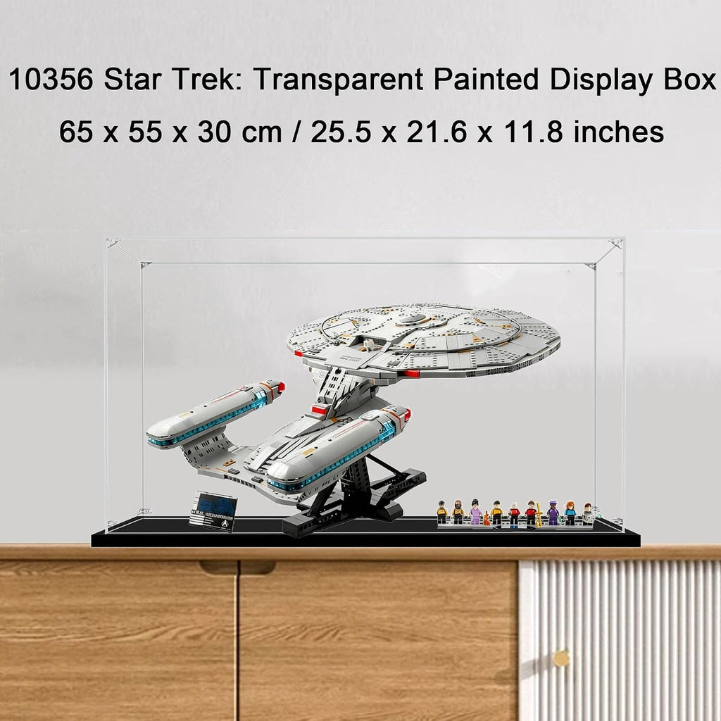 Acrylic Display Case for Lego 10356 Star Trek: Starship Enterprise, Dustproof Transparent Storage Box, Display Box Compatible with 10356 (Box Only) (2mm)