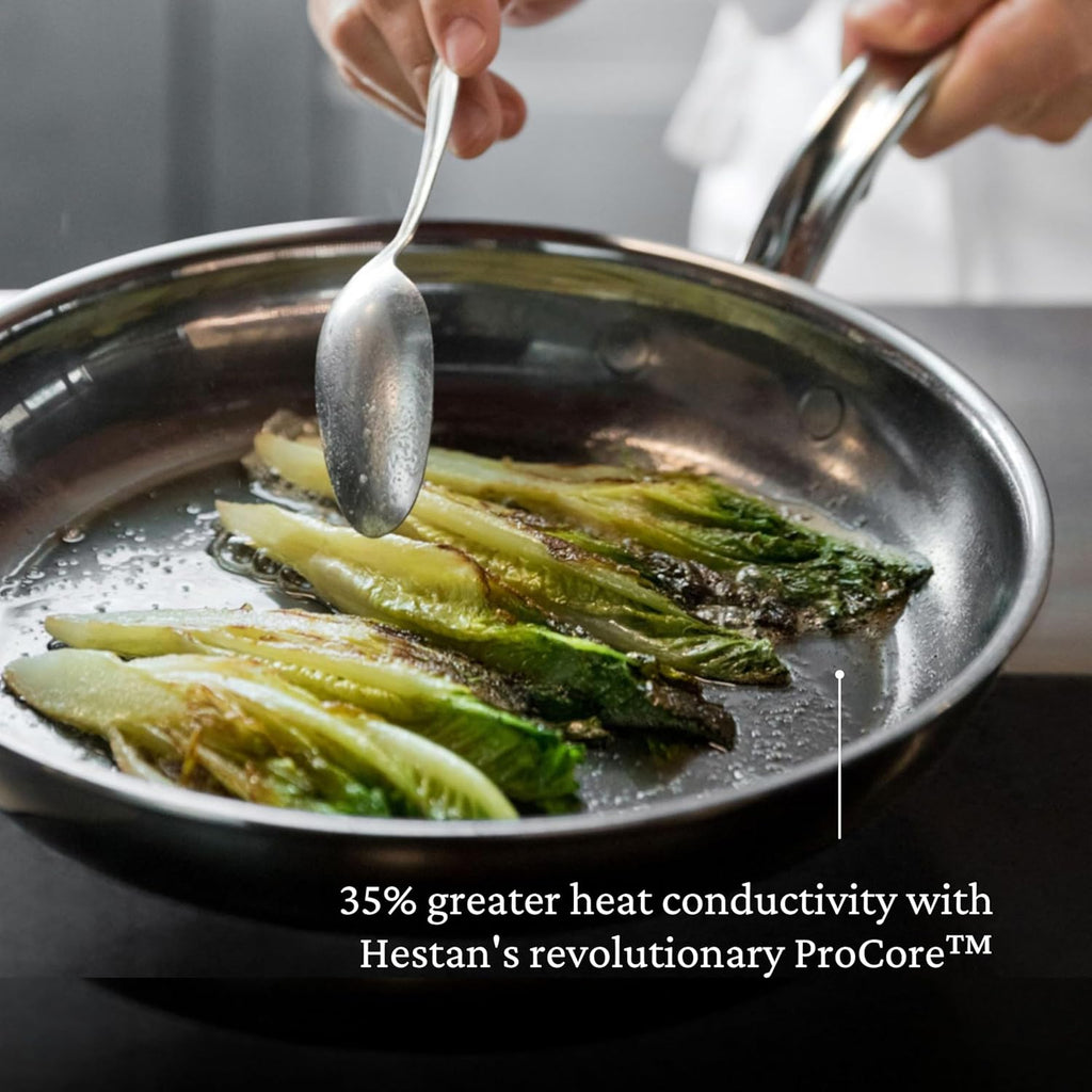 Hestan NanoBond Molecular Titanium Stainless Steel 10-Piece Cookware Set - PFAS-Free - Induction Compatible, Dishwasher Safe, Oven & Grill Safe to 1050F, Handcrafted in Italy