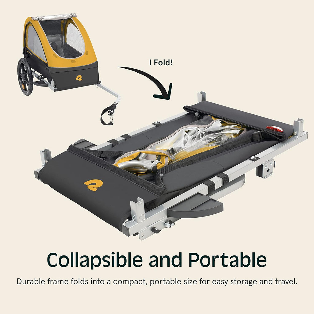 Retrospec Rover Kids Bicycle Trailer Single and Double Passenger Children's Foldable