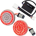 Eagle Lights 8748RTS-EE 2 Inch Rear LED Turn Signals with Halo Running Lights and Brake Lights Compatible With Harley Davidson® Motorcycles - Generation I / 1157 Base/Red/Add Load Equalizer
