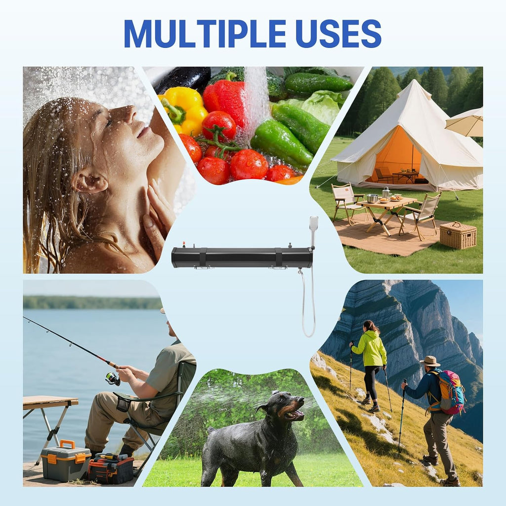 7.93 Gallon Pressurized Water Tank,Portable Car Camping Shower Water Storage Roof Rack Mounted Solar Shower or Overland Off-Road Vehicles, Pick-up Truck,Outdoor Activities Water Supply, RV, Camping