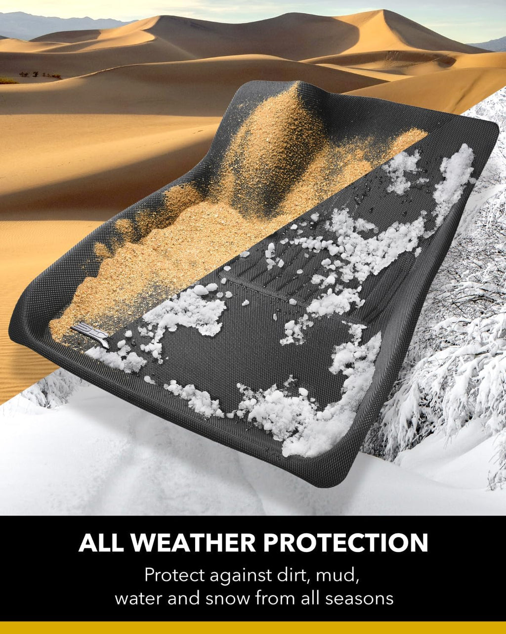 3D MAXpider All-Weather Floor Mats for Lexus RX330 / 350 2004-2009 Custom Fit Car Floor Liners, Kagu Series (1st & 2nd Row, Black) (L1LX03901509)