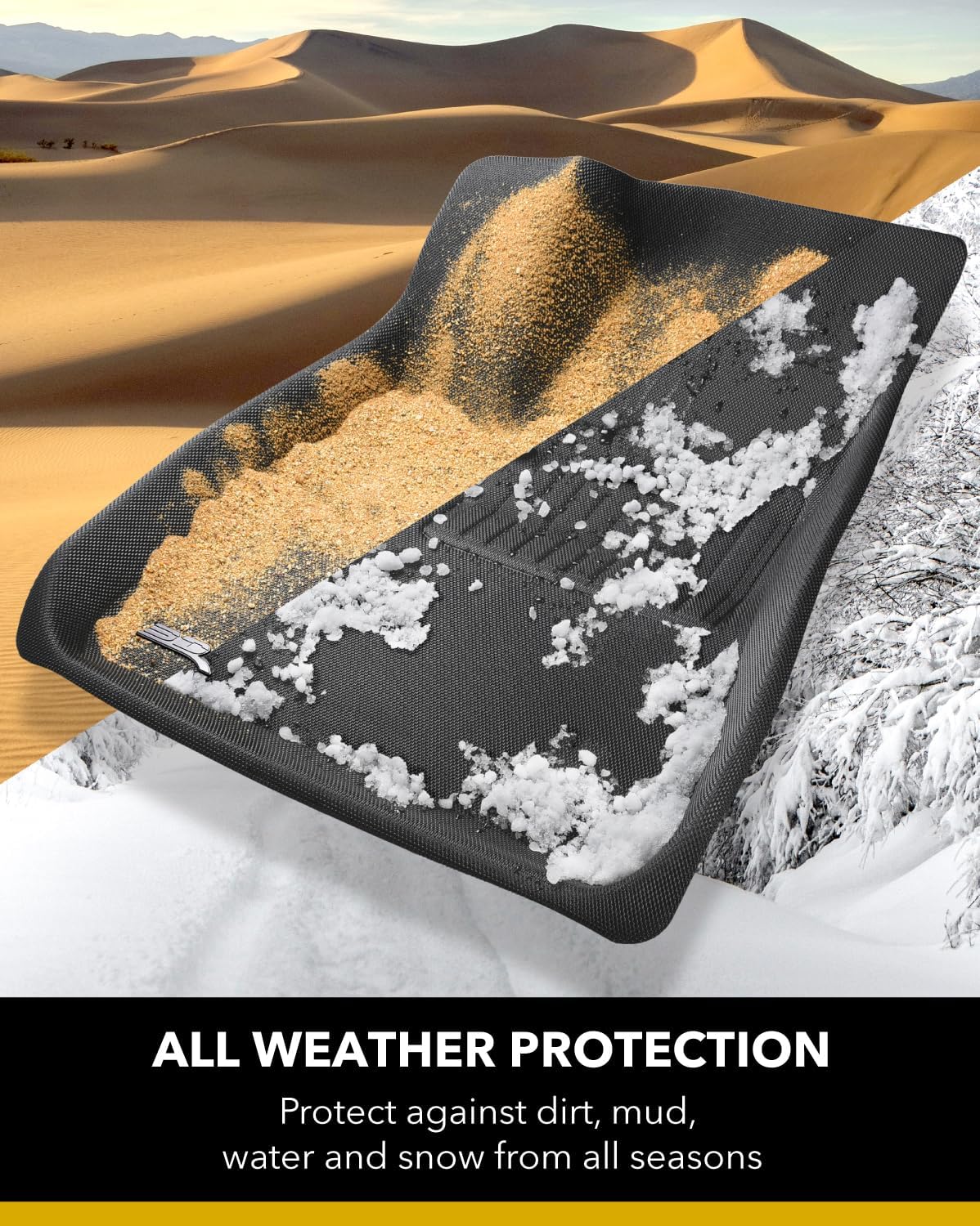 3D MAXpider All-Weather Floor Mats for Lexus RX330 / 350 2004-2009 Custom Fit Car Floor Liners, Kagu Series (1st & 2nd Row, Black) (L1LX03901509)