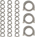 30 Pack Foskan 5FT Stainless Steel Braided Washing Machine Hose,Burst Proof PVC Core for Hot and Cold Water Supply Lines (5FT)