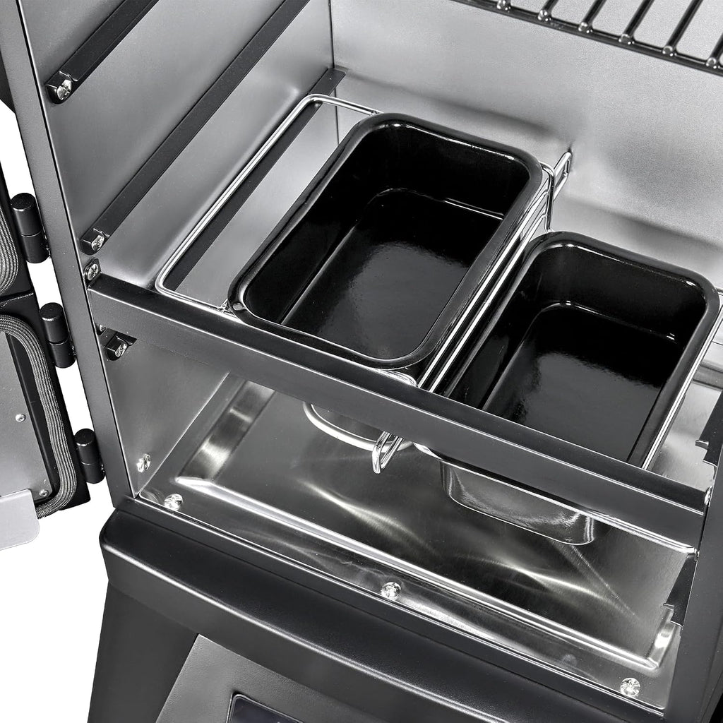Digital Electric Smoker with Cover, LED Display Build in Meat Probe Large Capacity BBQ Smokers, 4 Racks Smoke More with 633 sq in Cooking Area